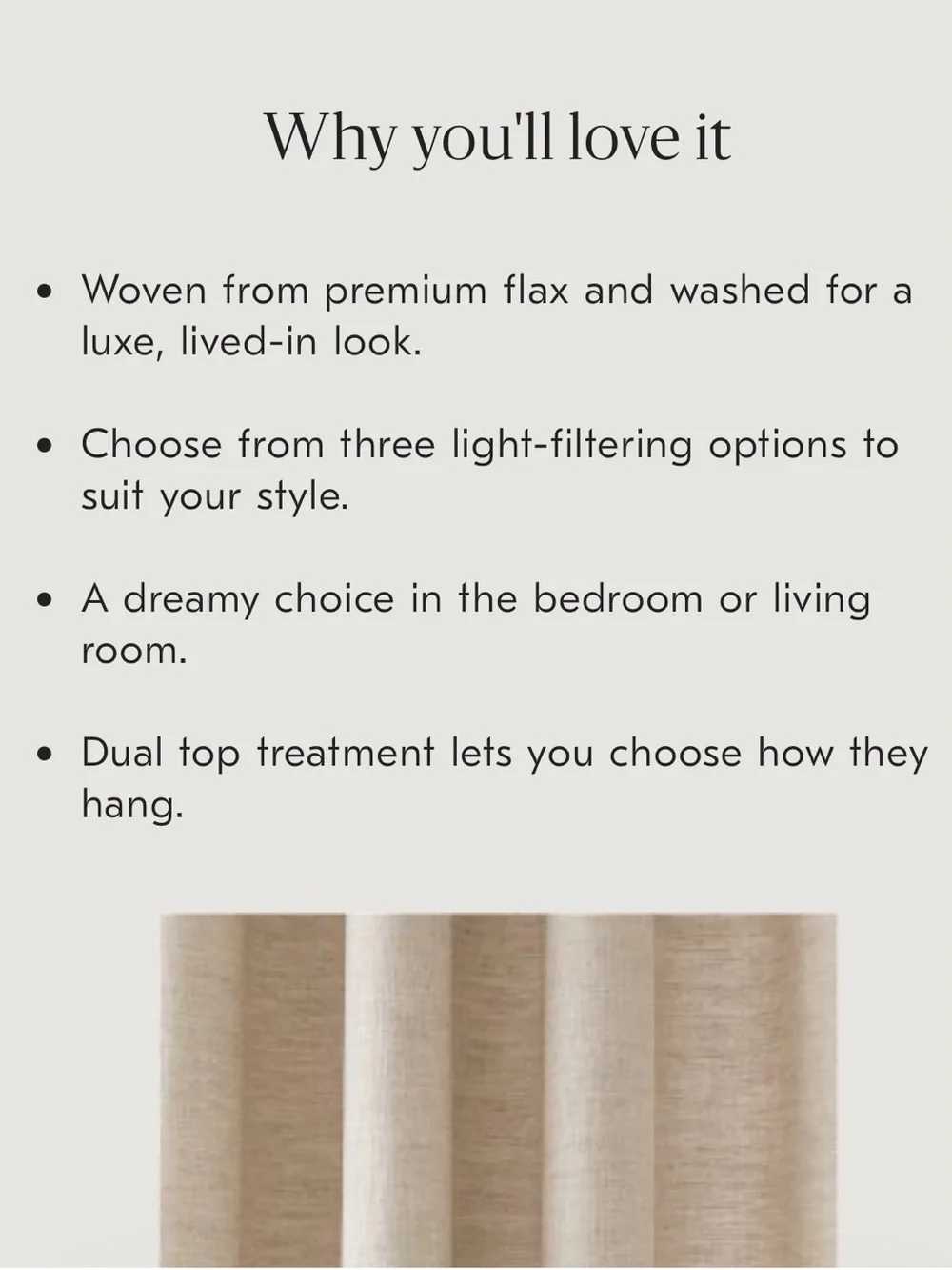 🍃🦋 West Elm European Flax Linen Light Filtered Curtains 4 Panels